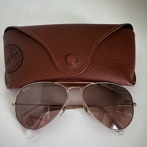 Ray-Ban Rose Gold Aviator Sunglasses